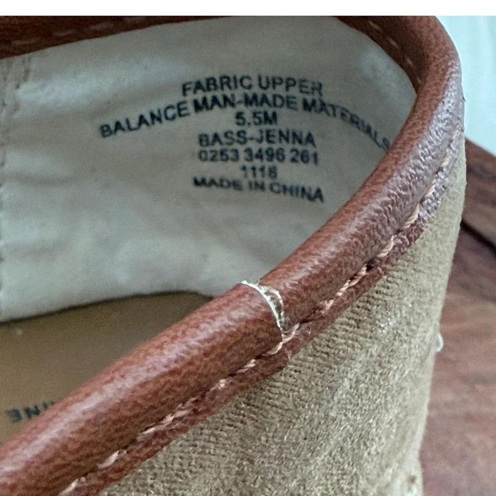 GH Bass Jenna Womens Tan Faux Suede Espadrille Loafers Slip On Shoes 5.5M